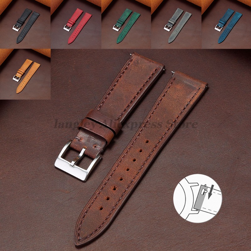 Leather Strap Quick Release - Bracelet de montre Vintage rétro en
