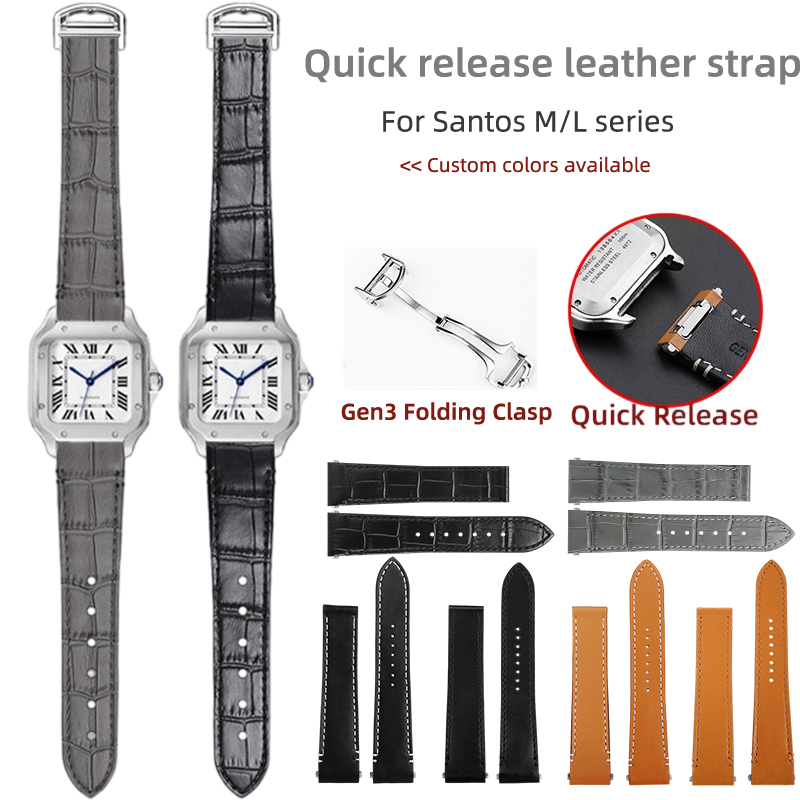 Cartier Watch Santos - Bracelet de montre en cuir à