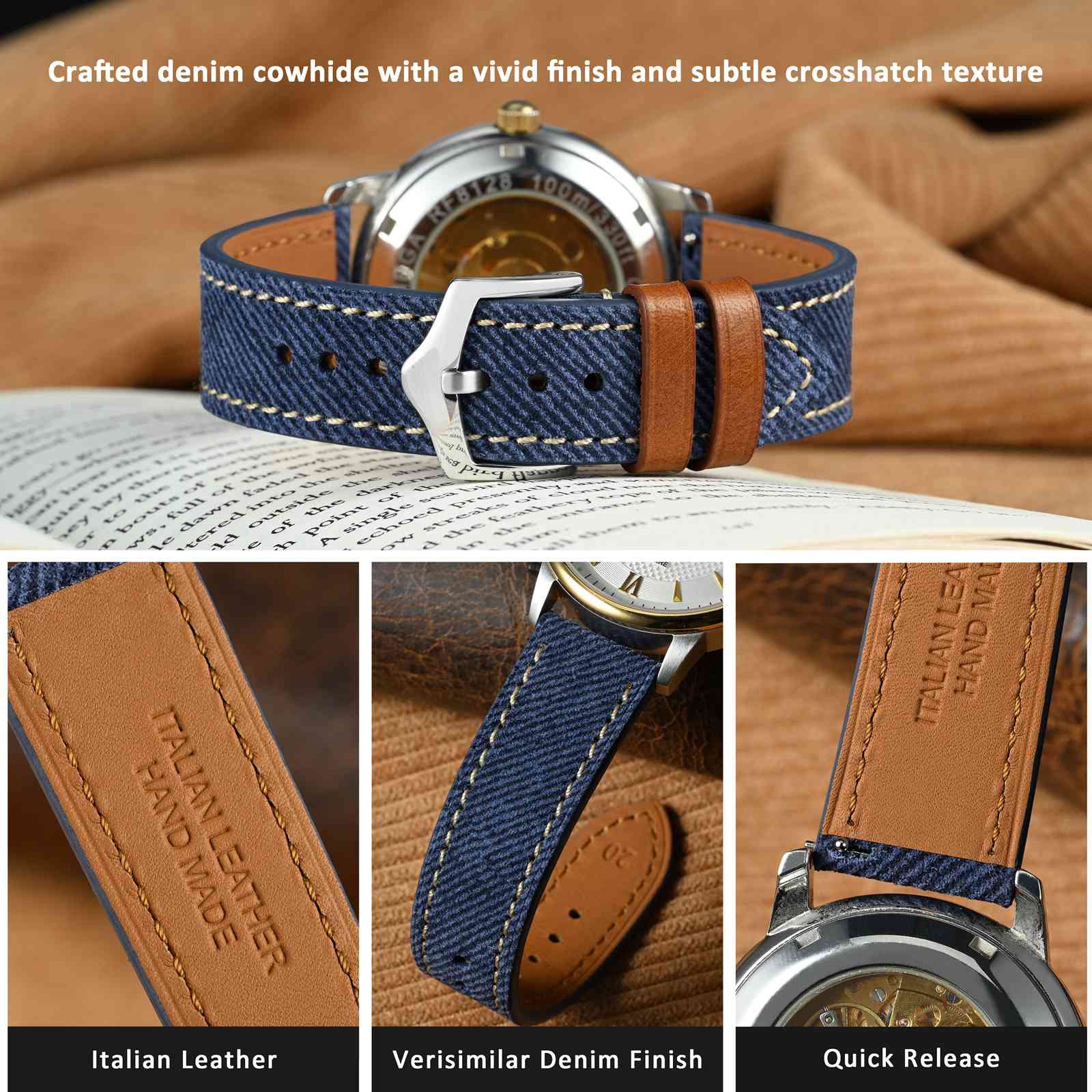 WOCCI Bracelet de montre à mot - Suede Strap Watch avis et prix